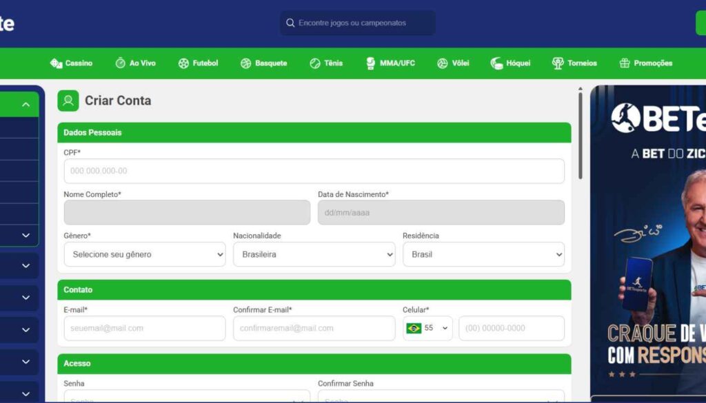 Cadastro BETesporte Brasil