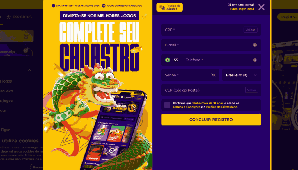 Cadastro BetFalcons Brasil