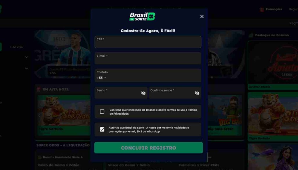 Cadastro Brasil da Sorte Brasil