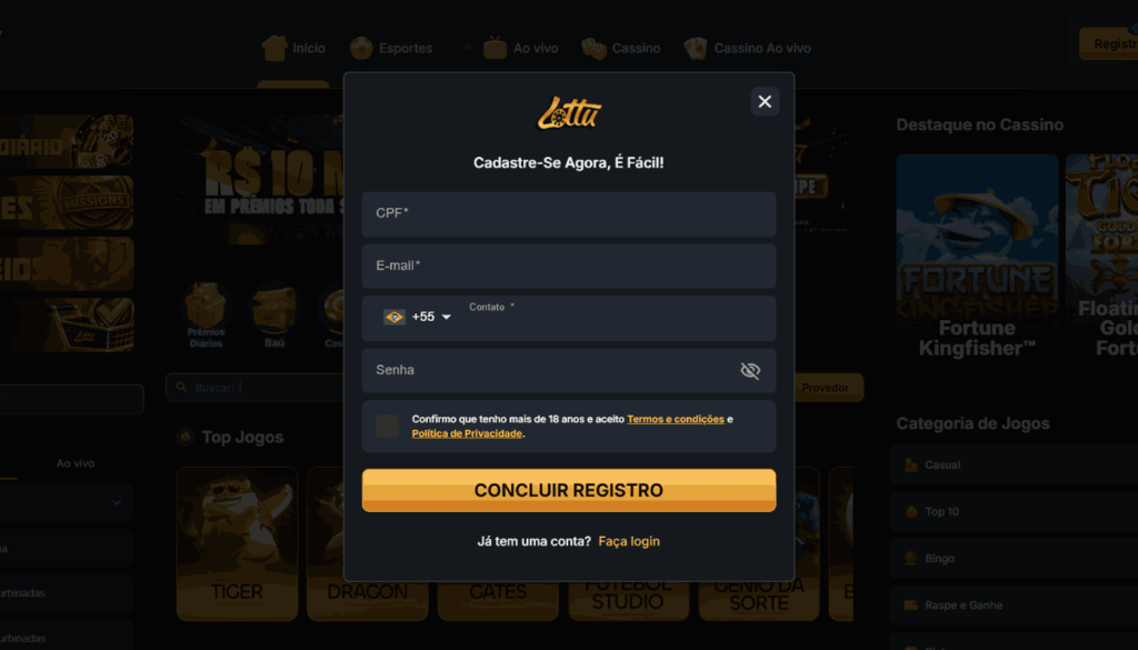 Cadastro Lottu Bet Brasil