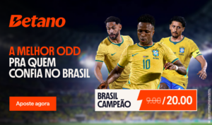 Odds aumentadas para o Brasil ganhar a Copa